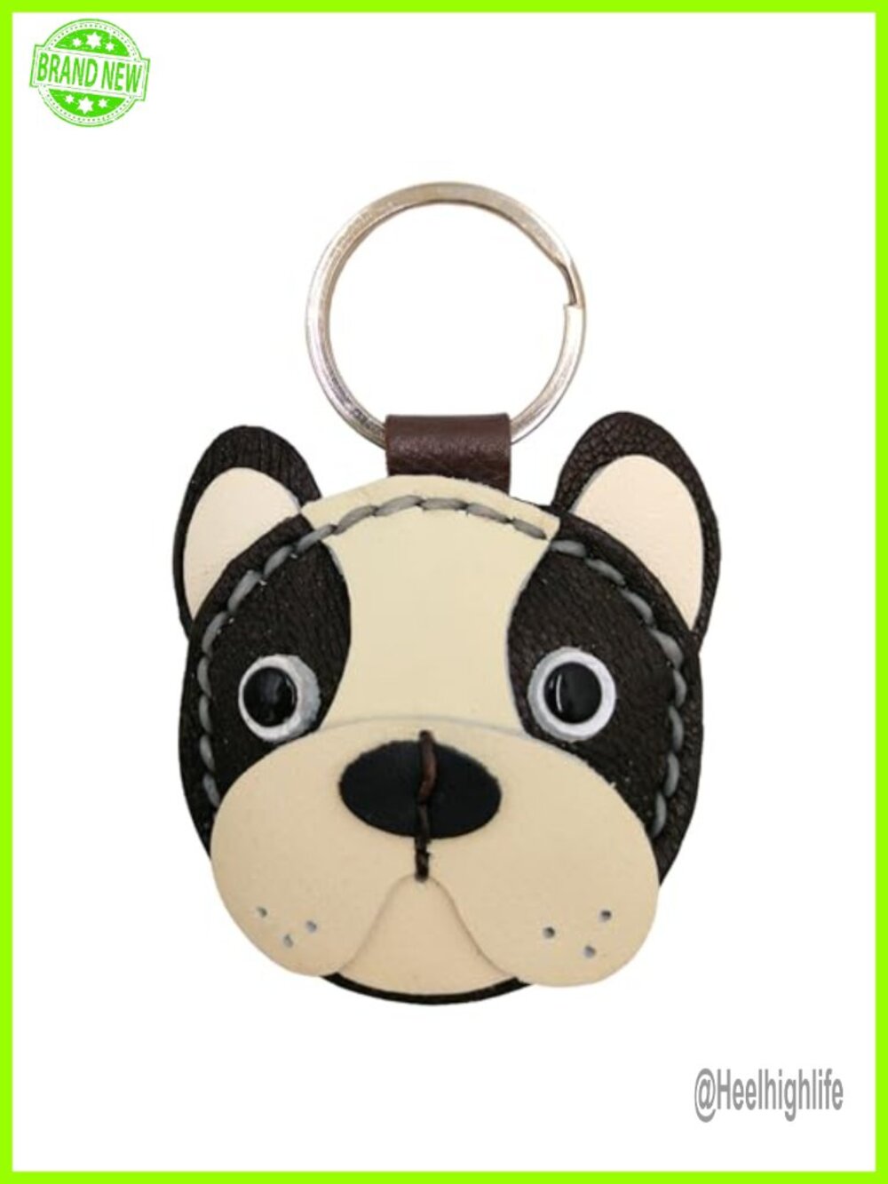 Genuine Leather Animal Keychain Hand Stitched Charm Pendant Purse Bag